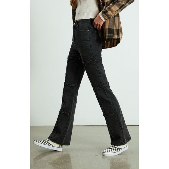 PacSun Eco Black Frayed High Waisted Bootcut Jeans Size 28 - Picture 5 of 16